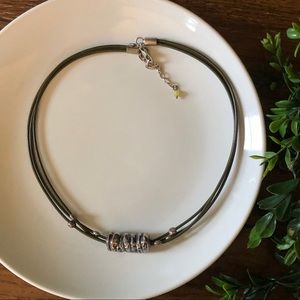 Silpada green leather necklace N1481